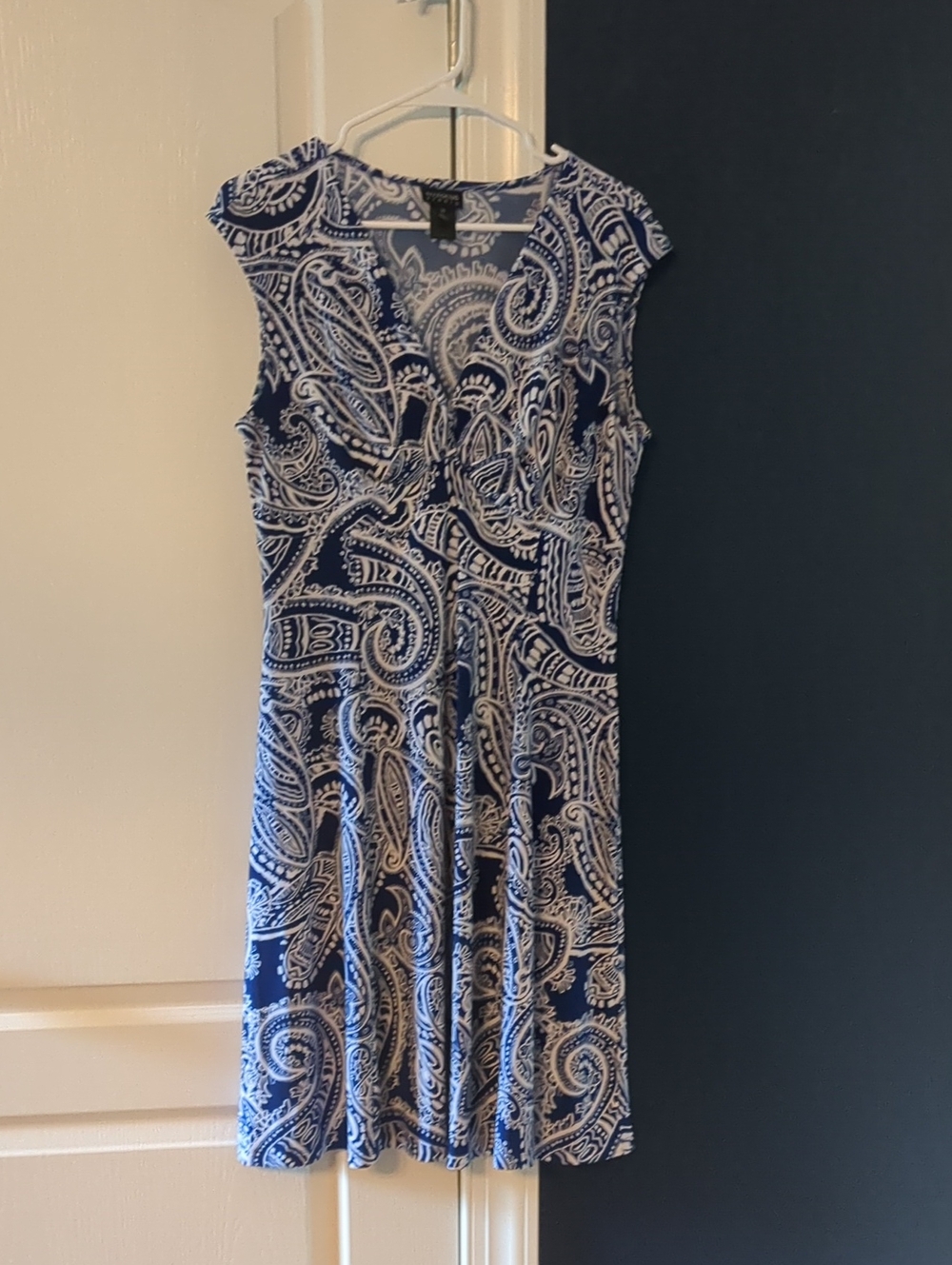 Enfocus Studio Blue & White Paisley Midi Dress
